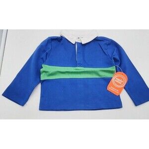 Burgundy Rugby Shirt Baby Boys 12M Long Sleeve Yellow Stripe